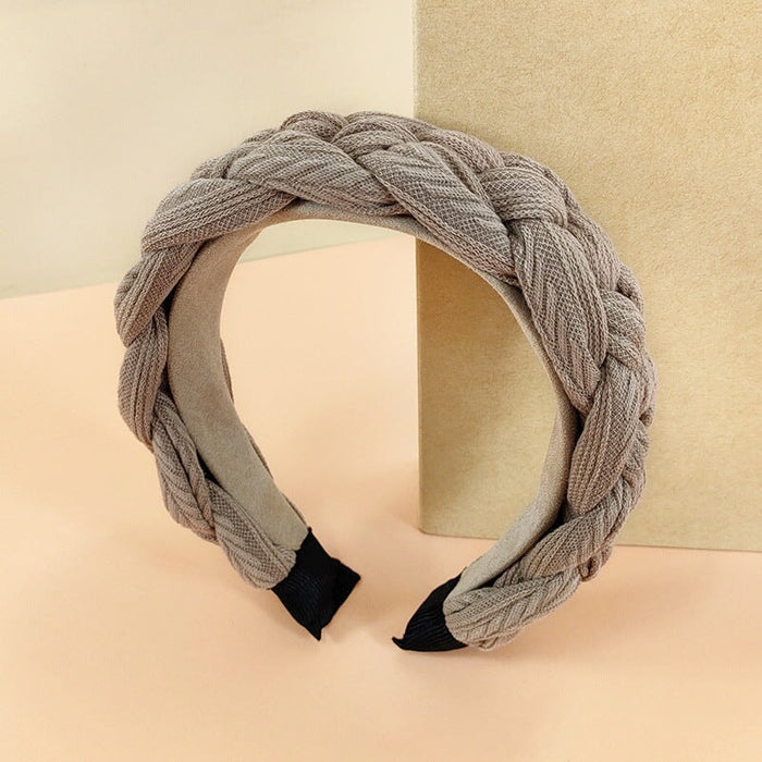 Wholesale wool knitted braided headband JDC-HD-O374 Headband 潮炫 khaki Wholesale Jewelry JoyasDeChina Joyas De China