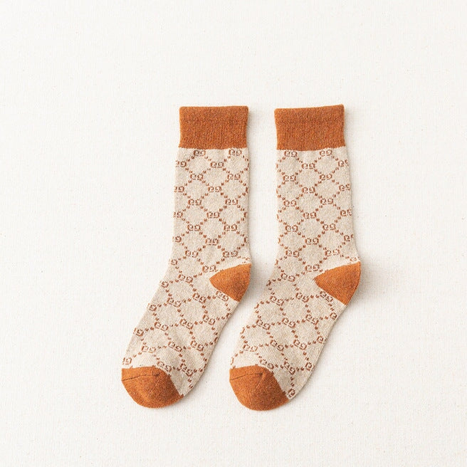 Wholesale Wool socks women's thickened mid-calf women's socks socks rabbit wool socks long Socks JoyasDeChina Beige Free size Wholesale Jewelry JoyasDeChina Joyas De China