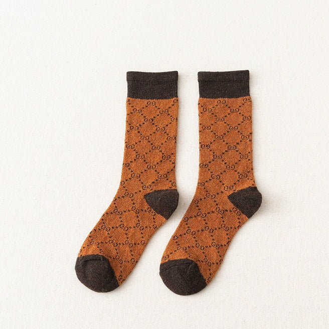Wholesale Wool socks women's thickened mid-calf women's socks socks rabbit wool socks long Socks JoyasDeChina Orange Free size Wholesale Jewelry JoyasDeChina Joyas De China