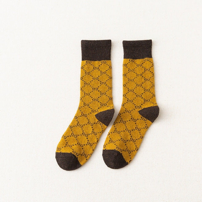 Wholesale Wool socks women's thickened mid-calf women's socks socks rabbit wool socks long Socks JoyasDeChina Turmeric Free size Wholesale Jewelry JoyasDeChina Joyas De China