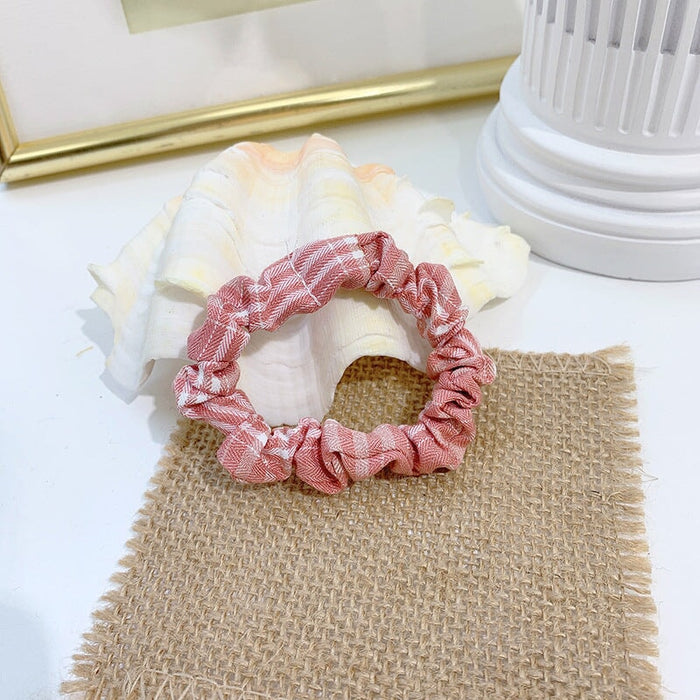 Wholesale yellow cotton and linen hair bands JDC-HS-h404 Hair Scrunchies 妙德 Department of pink #3 Wholesale Jewelry JoyasDeChina Joyas De China