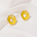Wholesale Yellow Crystal Earrings JDC-ES-D781 Earrings 晴雯 2997 925 silver needle Wholesale Jewelry JoyasDeChina Joyas De China