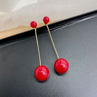 Wholesale yellow pearl earrings JDC-ES-Sideng004 Earrings 思登 3372A red Wholesale Jewelry JoyasDeChina Joyas De China
