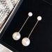 Wholesale yellow pearl earrings JDC-ES-Sideng004 Earrings 思登 998 golden Wholesale Jewelry JoyasDeChina Joyas De China