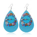 Wholesale yellow pu leather earrings JDC-ES-ZL016 Earrings 钻拉 blue Wholesale Jewelry JoyasDeChina Joyas De China