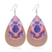 Wholesale yellow pu leather earrings JDC-ES-ZL016 Earrings 钻拉 Pink Wholesale Jewelry JoyasDeChina Joyas De China
