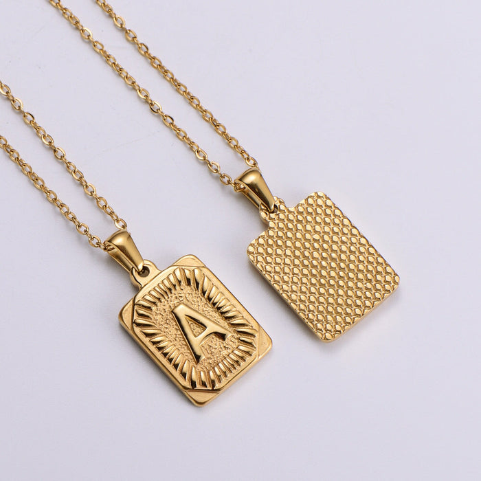 Wholesale yellow stainless steel gold-plated letter necklace JDC-NE-Aimi015 Necklaces 爱米萝 Wholesale Jewelry JoyasDeChina Joyas De China