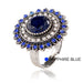 Wholesale Zinc Alloy Rhinestone Resin Sun Flower Ring JDC-RS-Duoh001 Rings 朵涵 royal blue adjustable Wholesale Jewelry JoyasDeChina Joyas De China