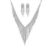 Wholesale Zinc Alloy Rhinestone Tassel Earrings Necklace Set JDC-ST-Duoh002 Suit 朵涵 white Wholesale Jewelry JoyasDeChina Joyas De China