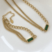 Wholesale Zircon Green Square Bracelet Necklace Earrings SetJDC-ES-Hany001 Earrings 韩萸 Wholesale Jewelry JoyasDeChina Joyas De China