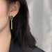 Wholesale Zircon Green Square Bracelet Necklace Earrings SetJDC-ES-Hany001 Earrings 韩萸 Earrings Wholesale Jewelry JoyasDeChina Joyas De China