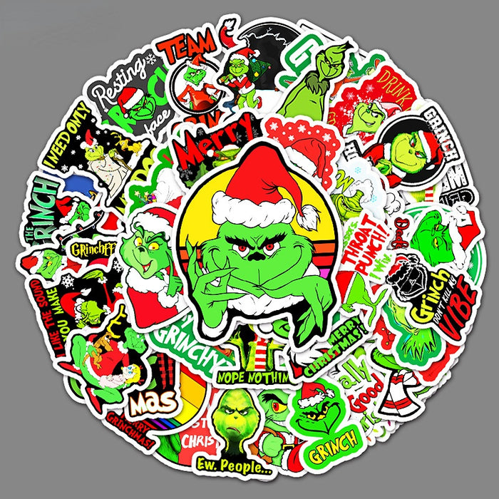 Wholesale Sticker PVC Waterproof Christmas Cartoon 52 Pieces MOQ≥3 JDC-ST-WanM001