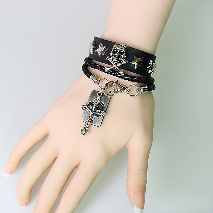 Wholesale Bracelet Alloy Skull Cross Jewelry MOQ≥2 JDC-BT-FengY004