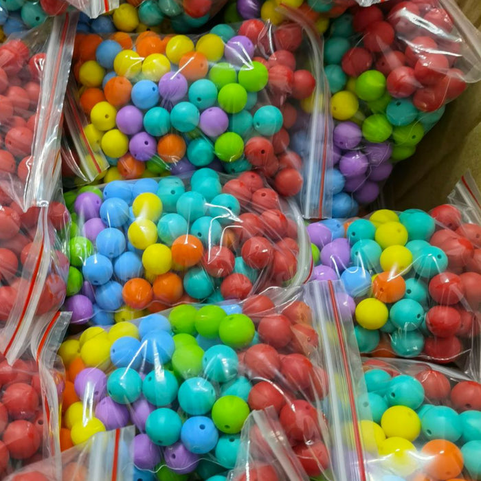 Wholesale Random 100pcs Silicone 12mm Ball Beads DIY Beads JDC-DIY-HeS001