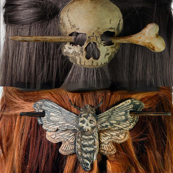 Wholesale Hair Cord Skull Skull Hair Clip Moth Hair Clipper Halloween MOQ≥3 JDC-HS-Jiapu001