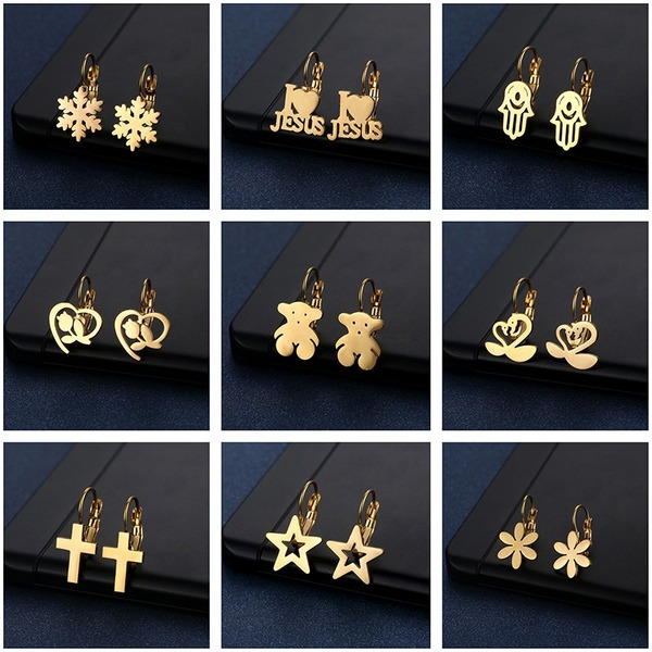 Jewelry WholesaleWholesale Gold Heart Geometric Stainless Steel Earrings JDC-ES-MINGM023 Earrings 敏萌 %variant_option1% %variant_option2% %variant_option3%  Factory Price JoyasDeChina Joyas De China