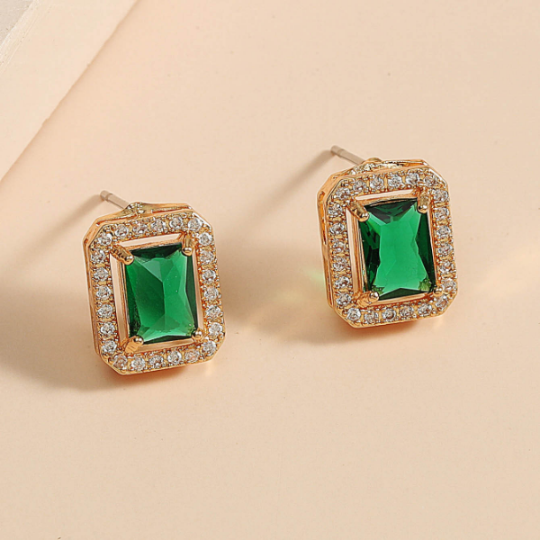 Light luxury high-end emerald earrings JDC-ES-J001