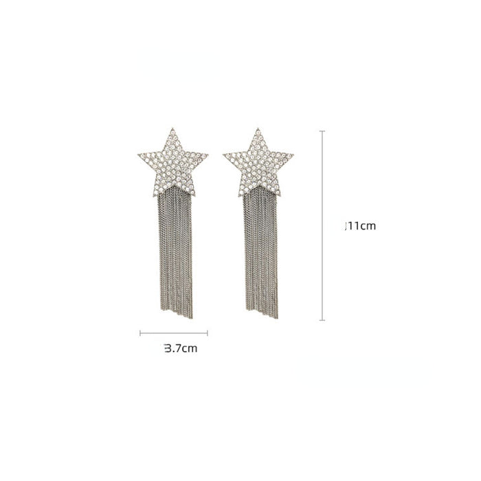 Wholesale Pentagram Tassel Earrings Long Section JDC-ES-PREMNT003