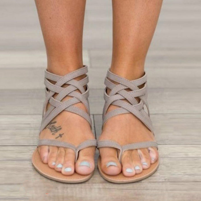 Wholesale Strap Braided Flat Thong Roman Sandals JDC-SD-MGL001