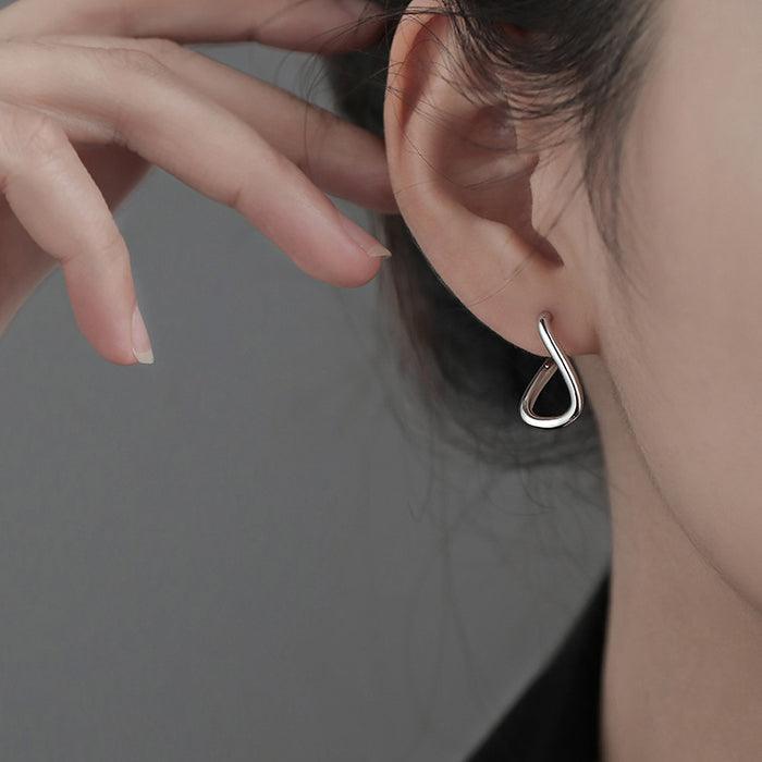 Wholesale earrings silver plain circle niche MOQ≥2 JDC-ES-congz002