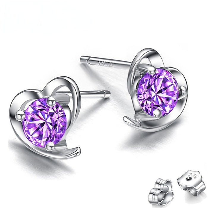 Wholesale Silver Plated Jewelry Stud Earrings with Diamonds JDC-ES-GSYSM012