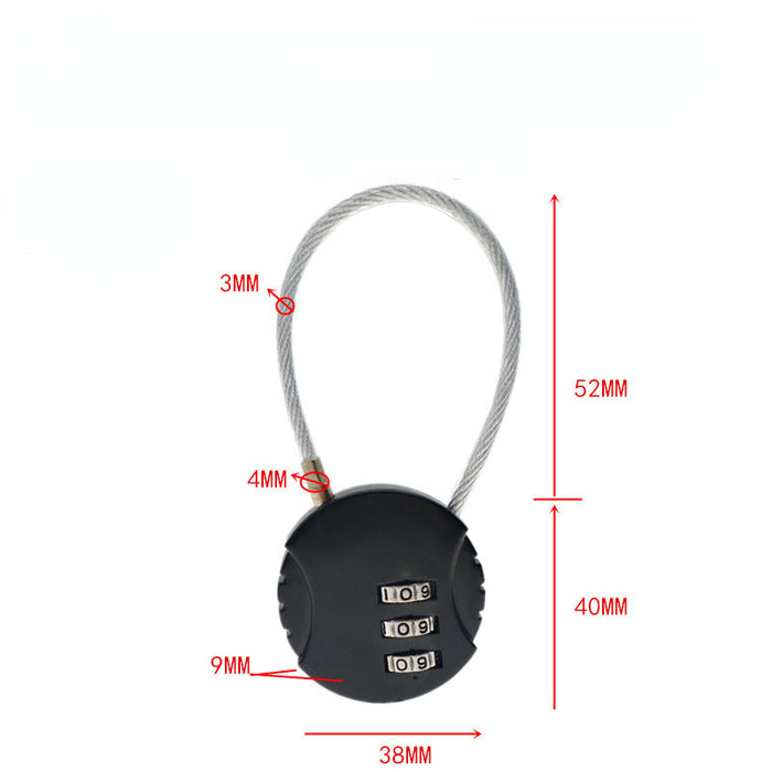 Wholesale Zinc Alloy Steel Wire Rope Combination Lock Anti-theft Lock JDC-LC-JSheng002