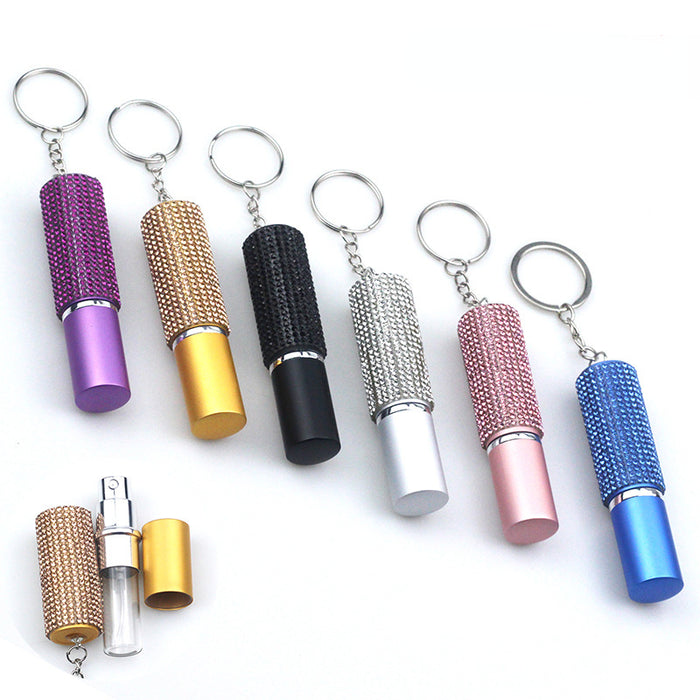 Wholesale Keychain Metal 10ml Diamond Perfume Bottle MOQ≥2 JDC-KC-ChaoH051