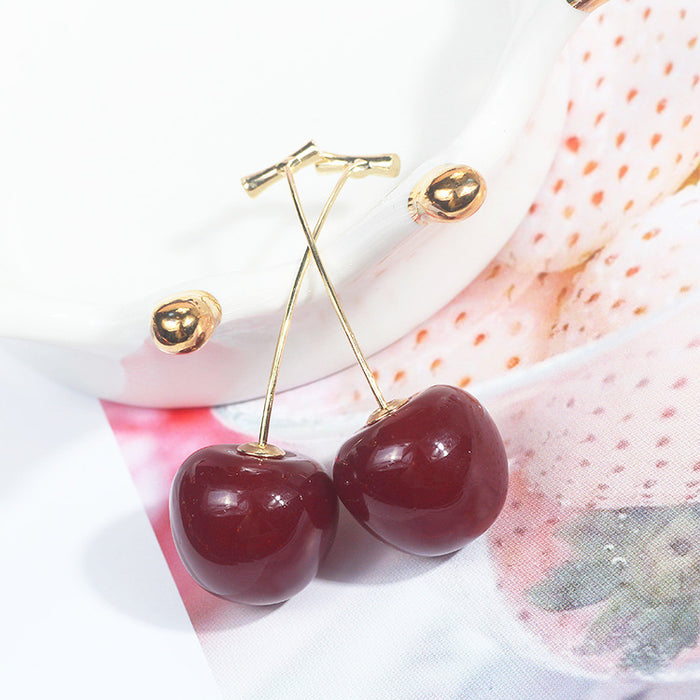 Jewelry WholesaleWholesale Cute Cherry Metal Earrings JDC-ES-GSMDD016 Earrings 萌豆豆 %variant_option1% %variant_option2% %variant_option3%  Factory Price JoyasDeChina Joyas De China