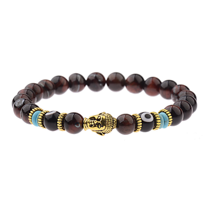 Wholesale Buddha Head Buddha Beads Power Stone Elastic Bracelet Beads JDC-BT-DuoW001