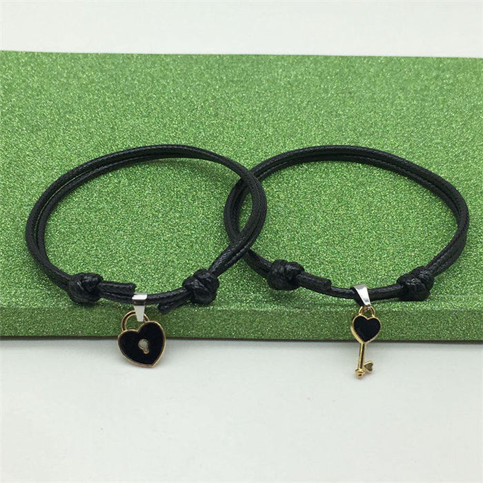 Wholesale a simple couple key love lock bracelet JDC-BT-ZWY002