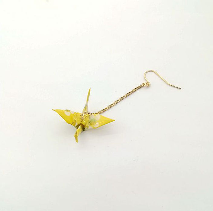 Wholesale Earrings Copper Resin Pure Handmade Thousand Paper Crane Earrings Single MOQ≥2 JDC-ES-Msy001