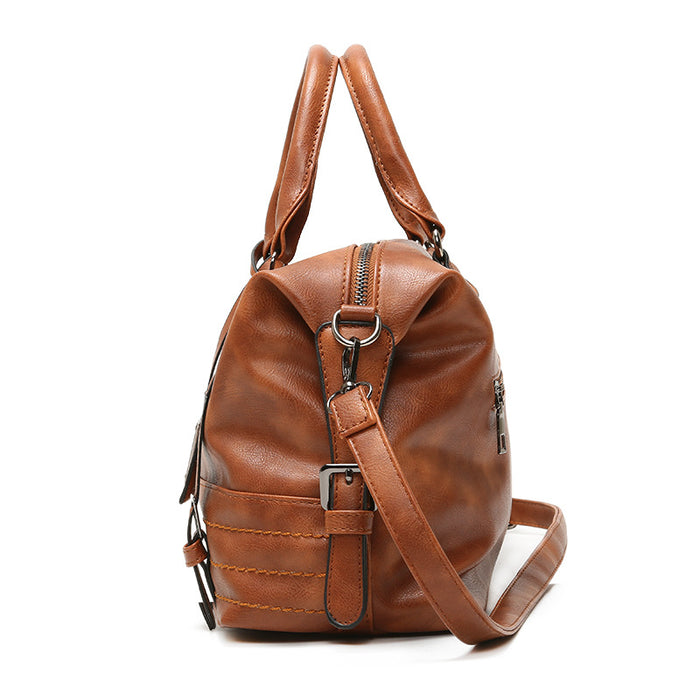 Wholesale Shoulder Bag PU Oil Wax Leather Large Capacity Oblique Span JDC-SD-Ningj003