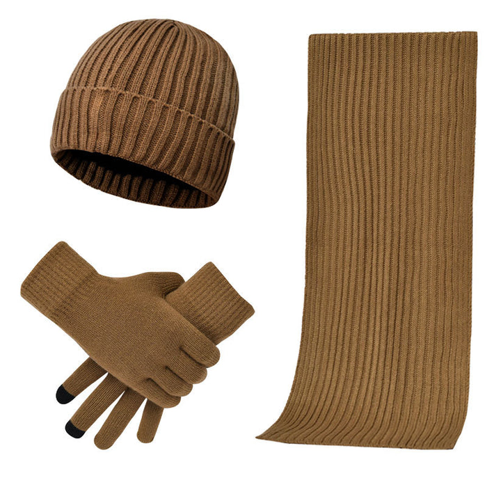 Wholesale Scarf Acrylic Warm Knit Hat Gloves 3 Piece Set JDC-SF-Qimi002