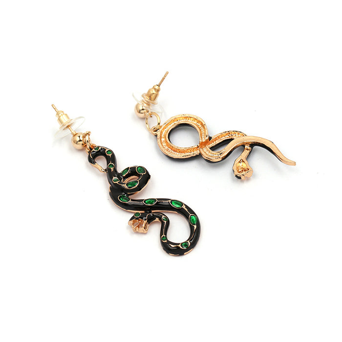 Jewelry WholesaleWholesale asymmetrical snake alloy earrings JDC-ES-LIUM035 Earrings 榴芒 %variant_option1% %variant_option2% %variant_option3%  Factory Price JoyasDeChina Joyas De China