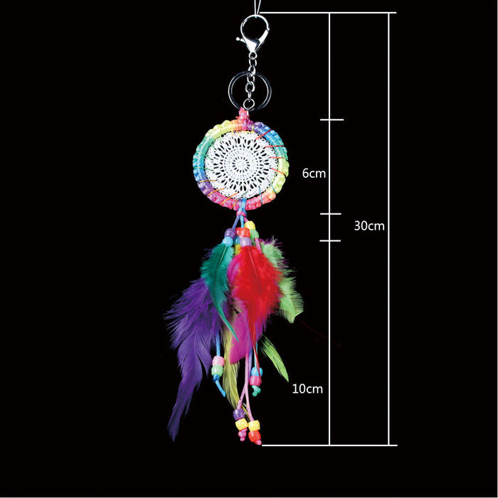Wholesale Keychains For Backpacks New Keychain Decorative Dream Catcher Small Pendant MOQ≥2 JDC-KC-BGN001