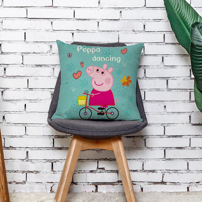 Wholesale Pillowcase Cartoon Pink Piglet Print Cotton Linen (M) MOQ≥3 JDC-PW-Yuer003