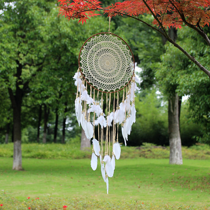 Wholesale Dream Catcher Feather Dream Hand Woven Wind Chime Pendant MOQ≥2 JDC-DC-BNG010