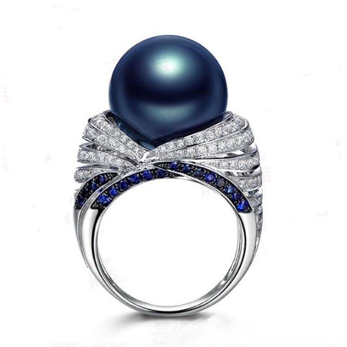 Jewelry WholesaleWholesale Vintage Blue Pearl Zircon Ring JDC-RS-Chenrui005 Rings 晨睿 %variant_option1% %variant_option2% %variant_option3%  Factory Price JoyasDeChina Joyas De China