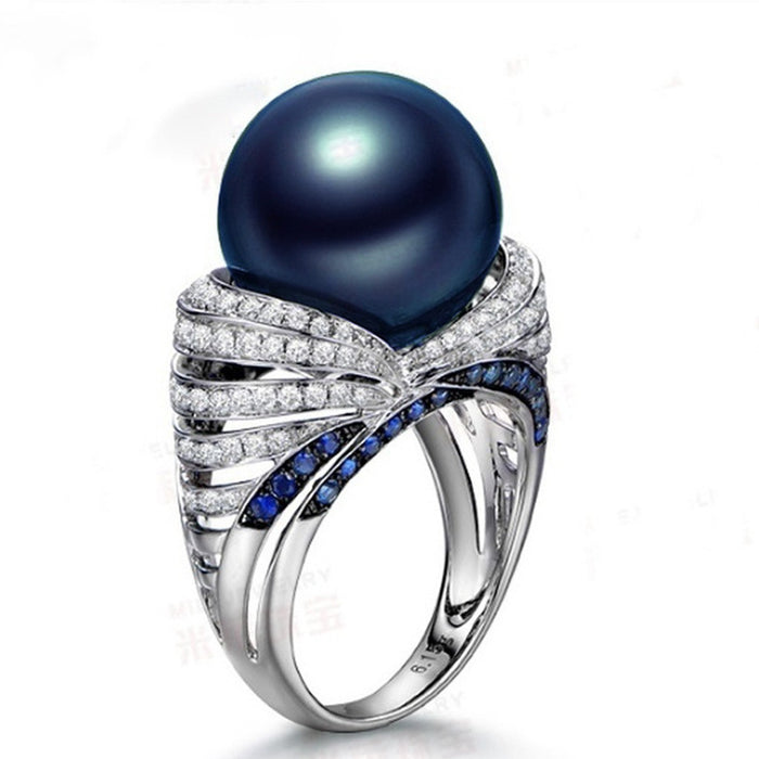 Jewelry WholesaleWholesale Vintage Blue Pearl Zircon Ring JDC-RS-Chenrui005 Rings 晨睿 %variant_option1% %variant_option2% %variant_option3%  Factory Price JoyasDeChina Joyas De China