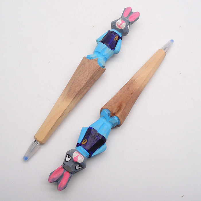Wholesale Ballpoint Pen Bamboo Wood Carving Animal Pen Panda Wood Pen JDC-BP-ShiD002