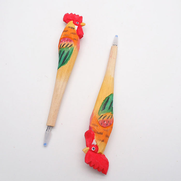 Wholesale Ballpoint Pen Bamboo Wood Carving Animal Pen Panda Wood Pen JDC-BP-ShiD003