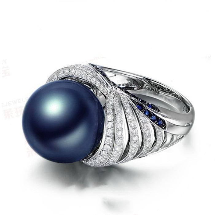 Jewelry WholesaleWholesale Vintage Blue Pearl Zircon Ring JDC-RS-Chenrui005 Rings 晨睿 %variant_option1% %variant_option2% %variant_option3%  Factory Price JoyasDeChina Joyas De China