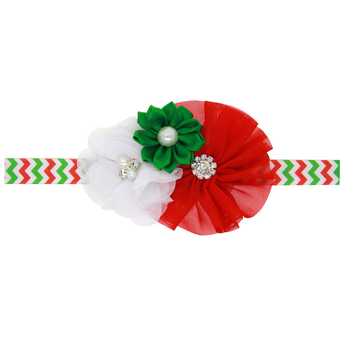 Wholesale Headband Fabric Christmas Children's Chiffon Headband JDC-HD-qiun008