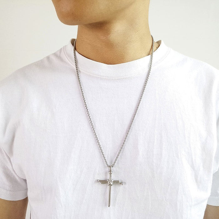 Wholesale Nail Cross Men's Pendant Personality Men's Necklace JDC-NE-PanX002