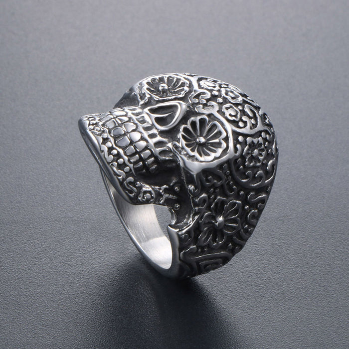 Vampire en gros Skull Titanium Steel Ring JDC-RS-Shenj001