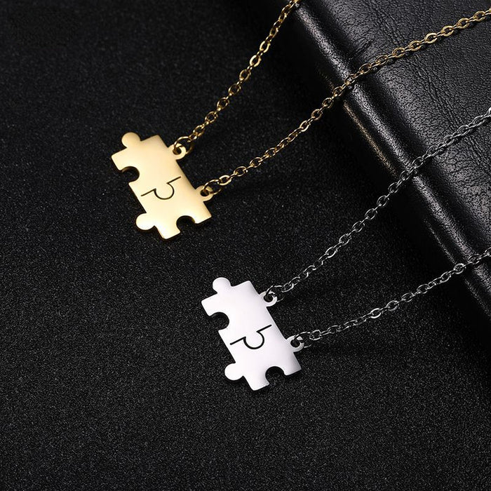 Wholesale Necklace Stainless Steel Simple Puzzle Clavicle Chain JDC-NE-QiJu013