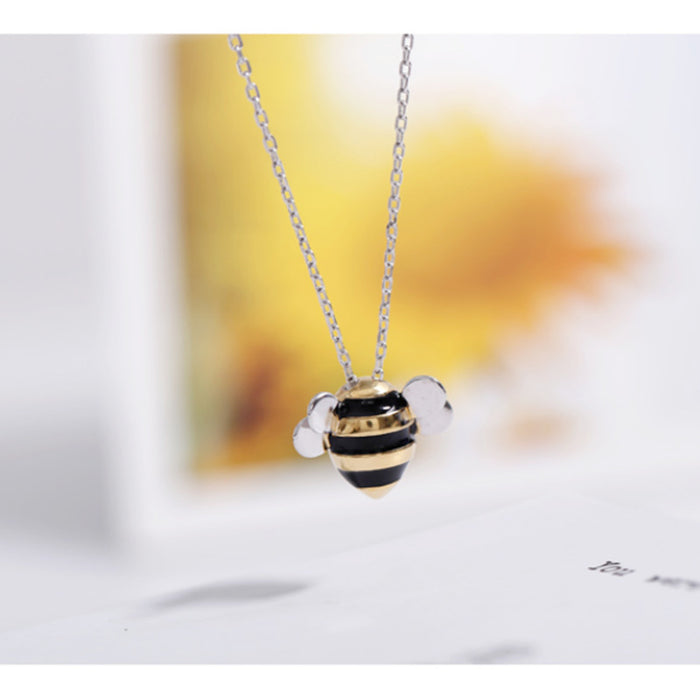 Wholesale necklace silver cute bee collarbone chain JDC-NE-hanwu001