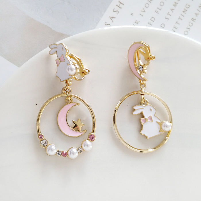 Wholesale Earrings Alloy Bunny Moon JDC-ES-BLD002