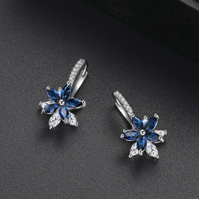 Jewelry WholesaleWholesale 12 colors double-layered flowers inlaid with zircon earrings MOQ≥2 JDC-ES-Kas006 Earrings 卡诗 %variant_option1% %variant_option2% %variant_option3%  Factory Price JoyasDeChina Joyas De China