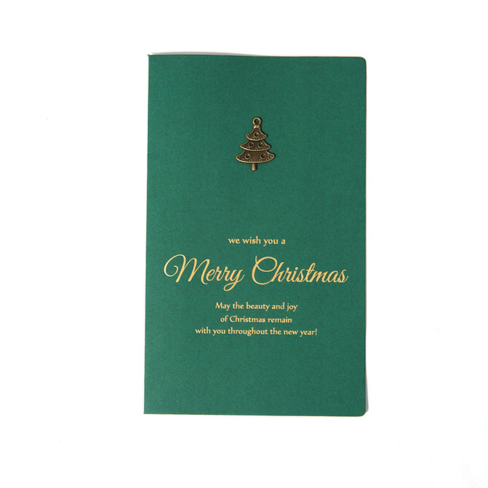 Wholesale Greeting Cards Handmade Metal Bronzing Christmas Cards JDC-GC-MuG003
